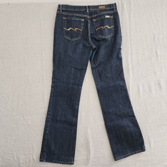 David Kahn Jeans Women 10 Blue Denim Stretch Bootcut Mid Rise 32x32 Made in USA - Picture 13 of 16